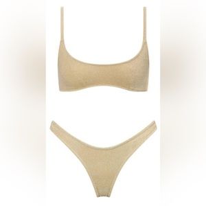 TRIANGL Mica Gold Sparkle Bikini with Matching Fanny Pack